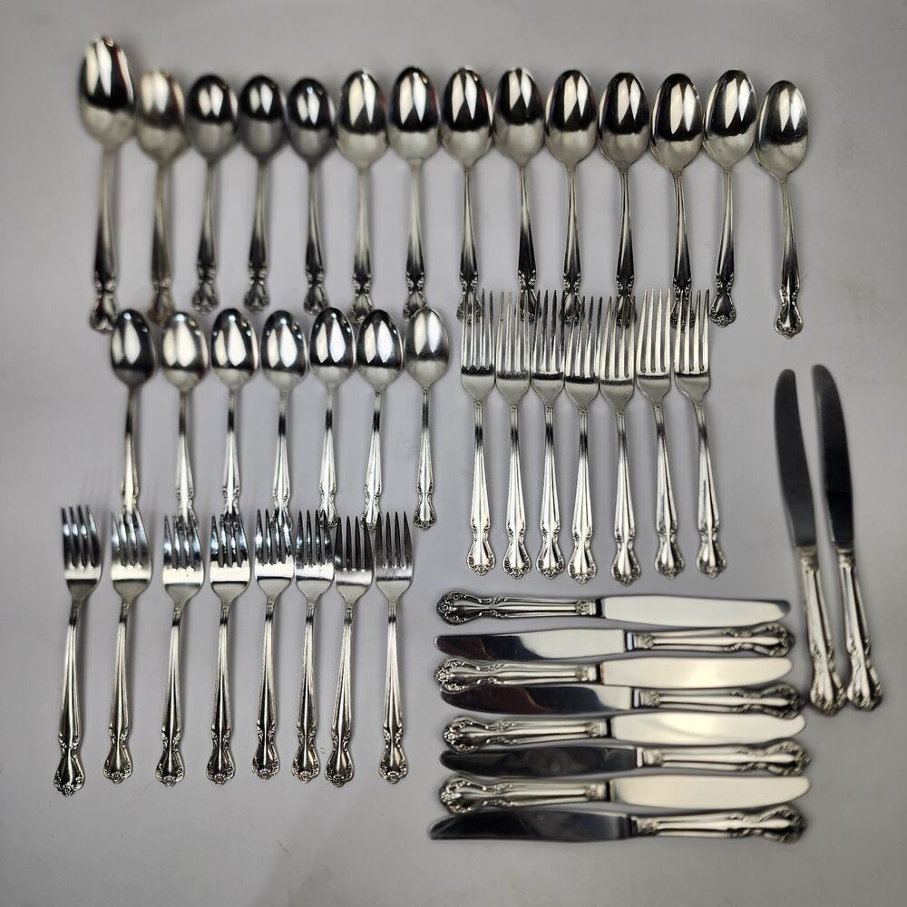 Rogers Bros IS 1952 Daybreak Elegant Lady Reinforced Silver Flatware 47 Various